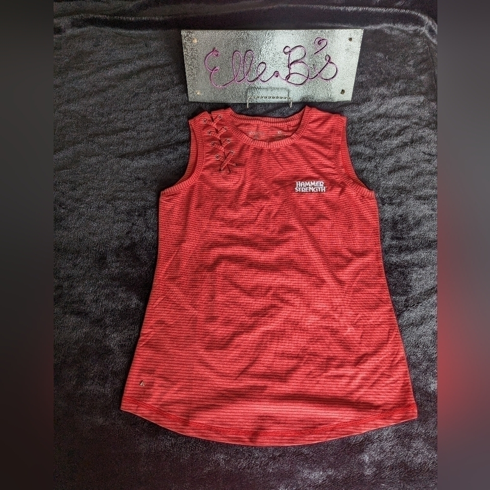 EUC Antigua Red Corset Lace Hammer Strength Tank XS